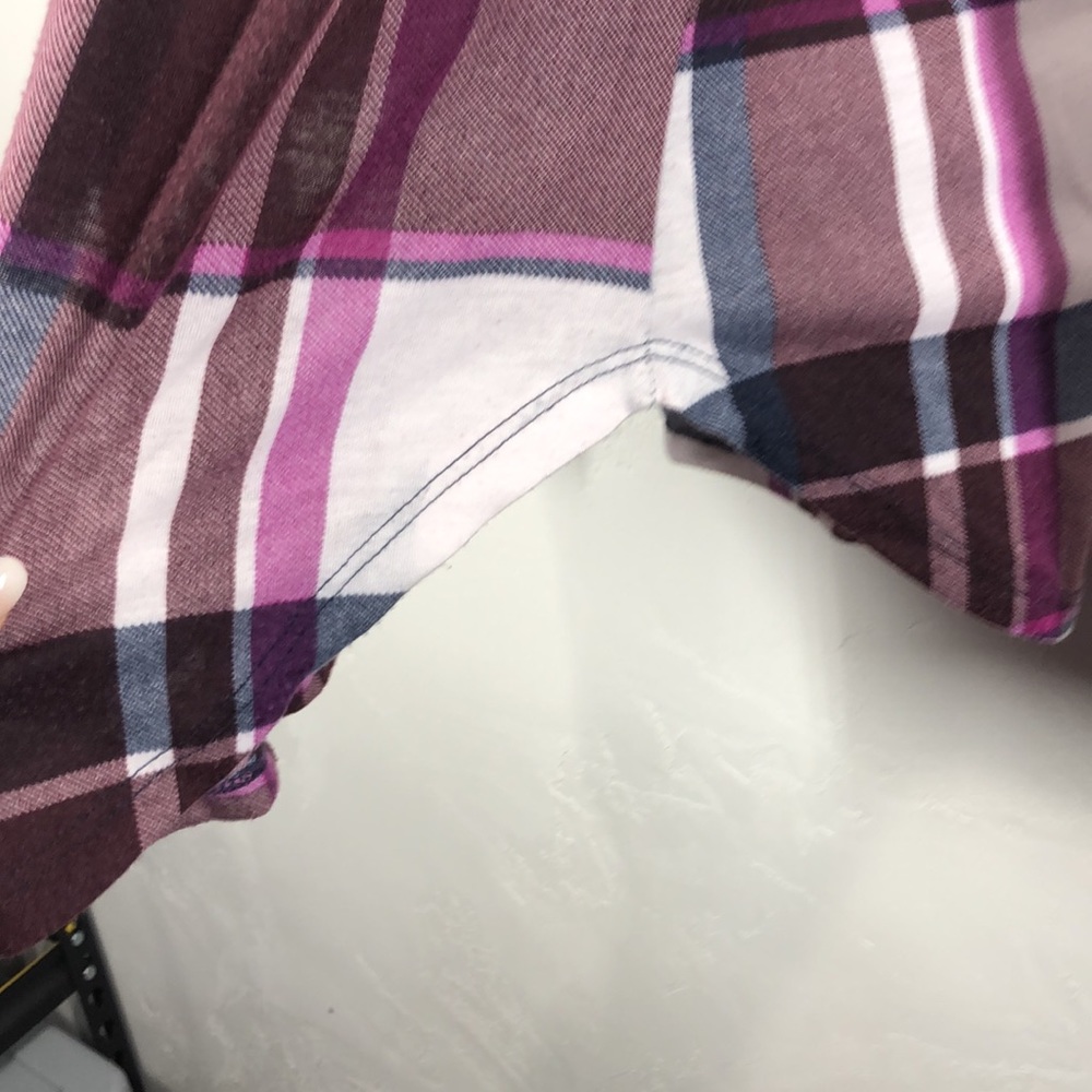 Rue 21 purple plaid soft flannel size large - Picture 5 of 10